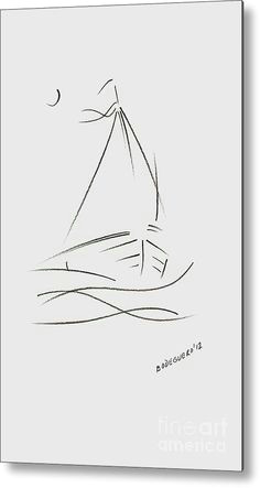 simple sailboat drawing metal print by mario perez