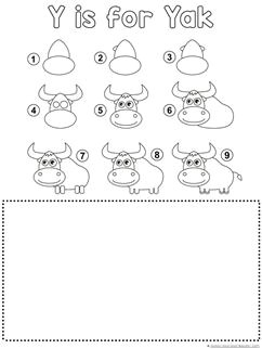 yak drawing tutorial printable