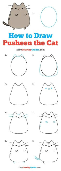 how to draw pusheen the cat really easy drawing tutorial