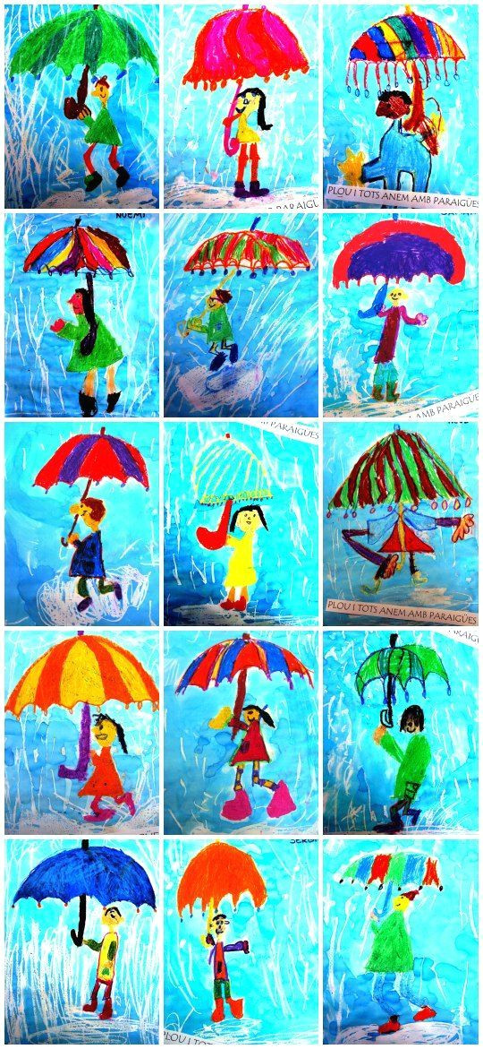 umbrella and rain storm directed drawing adorable