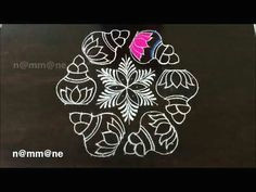 beautiful flower kolam with colors for pongal sankranti muggulu simple and easy rangoli art