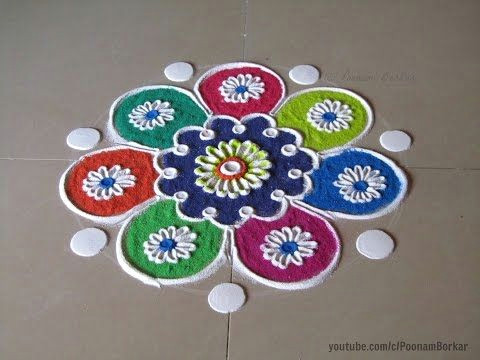 small easy and quick rangoli design easy rangoli designs by poonam borkar youtube