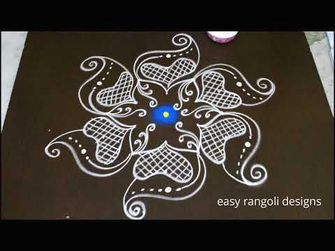 very easy dots kolam with 11 5 dots rangoli simple dots rangoli chukkala muggulu youtube