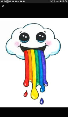 nube arcoiris cutie kawaii drawings easy drawings doodle drawings cartoon drawings doodle