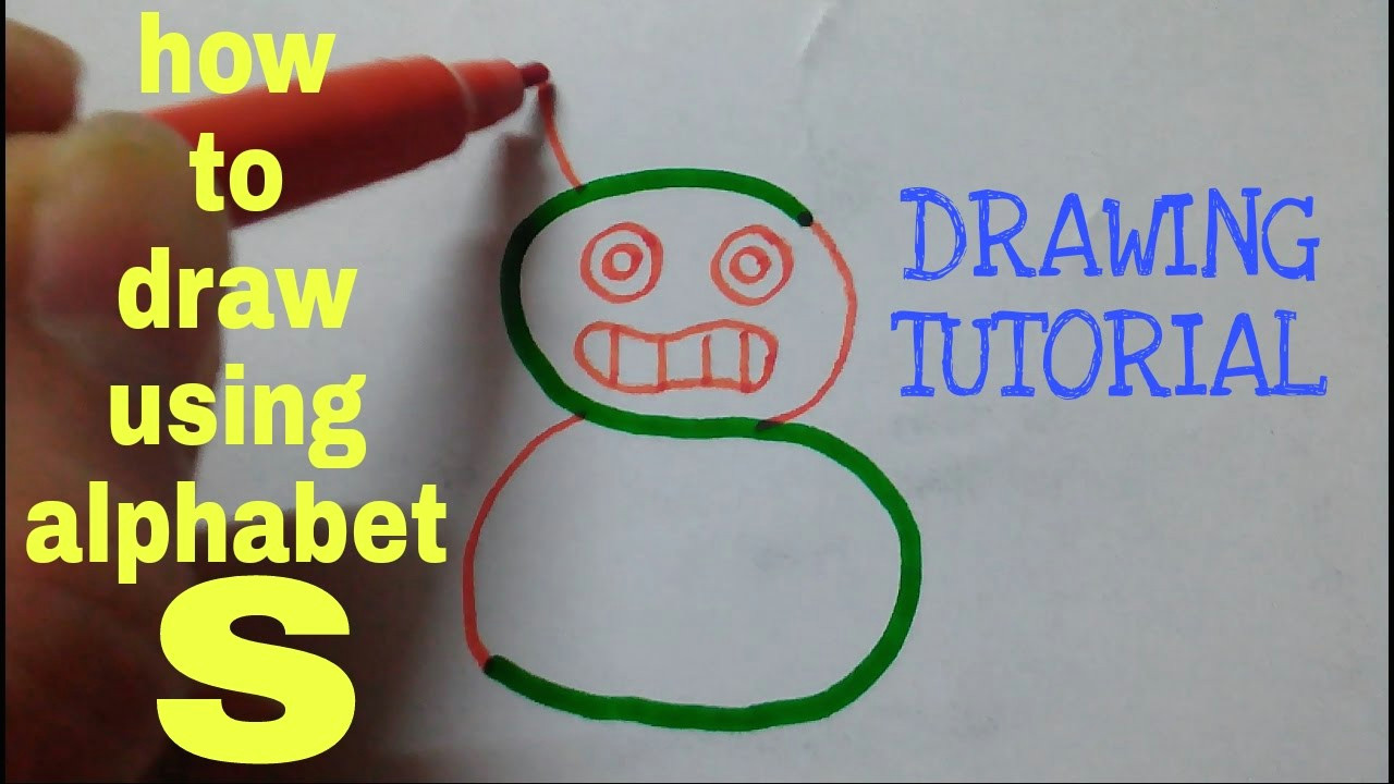 how to draw using alphabet s drawing using alphabets drawing tutorial