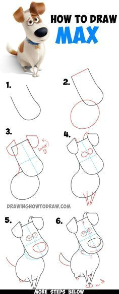 how to draw max from the secret life of pets easy step by step drawing tutorial