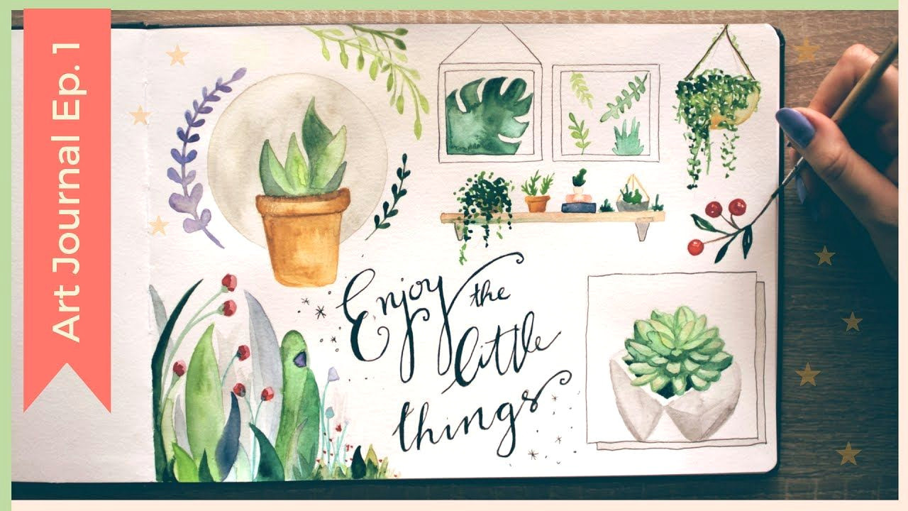 easy watercolor plants watercolor sketchbook painting ideas art journal thursday ep 1 youtube