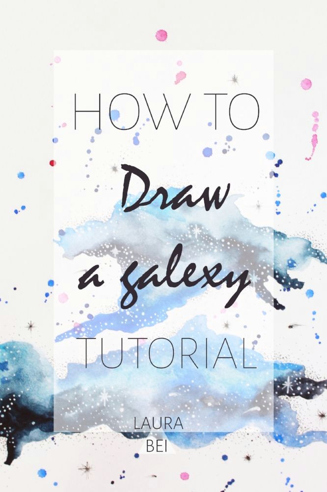 a simple to follow how to tutorial on drawing a galaxy using watercolors