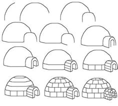 how to draw a cartoon igloo easy free step by step drawing tutorial for kids