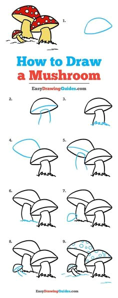 how to draw a mushroom