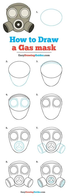 how to draw a gas mask really easy drawing tutorial