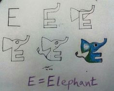 easy elephant drawing elephant drawings alphabet drawing drawing letters cartoon drawings