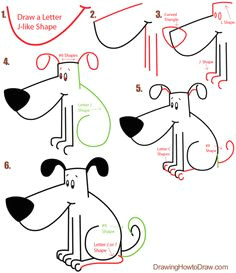 big guide to drawing cartoon dogs puppies with basic shapes for kids tutorial drawing misc pinterest draw cartoon drawings and animal drawings