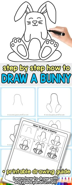 how to draw a bunny cute step by step