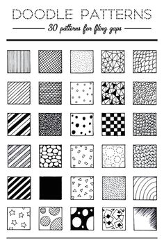 30 patterns for doodling filling gaps easy drawing