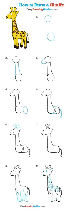 how to draw a giraffe really easy drawing tutorial