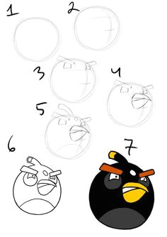 drawing tutorial how to draw a black angry bird step by step angry birds pencil