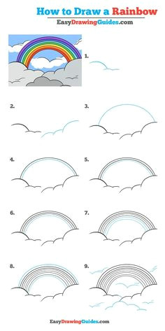 how to draw a rainbow really easy drawing tutorial