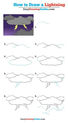 how to draw lightning really easy drawing tutorial