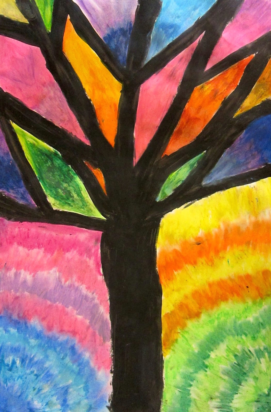 art is basic art teacher blog abstract oil pastel trees 4th 5th grade