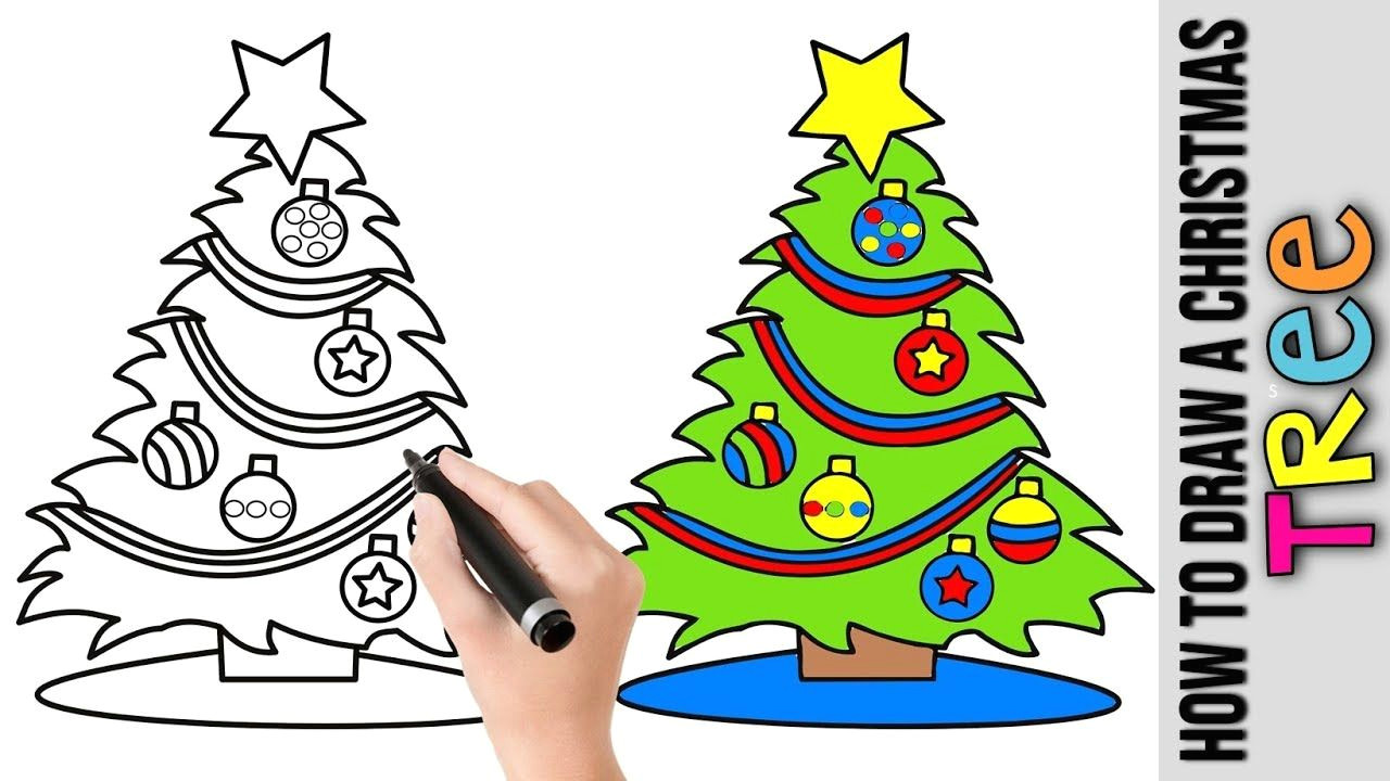 how to draw a christmas tree a cute easy drawing tutorial for beginners