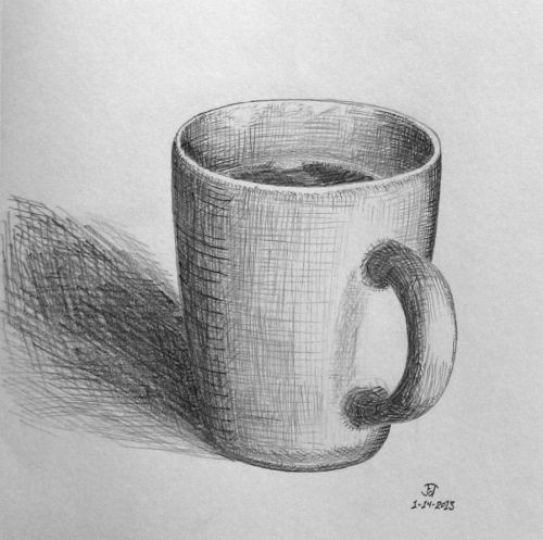 well shaded cup good shadow and lovely cross hatching coffee cup drawing