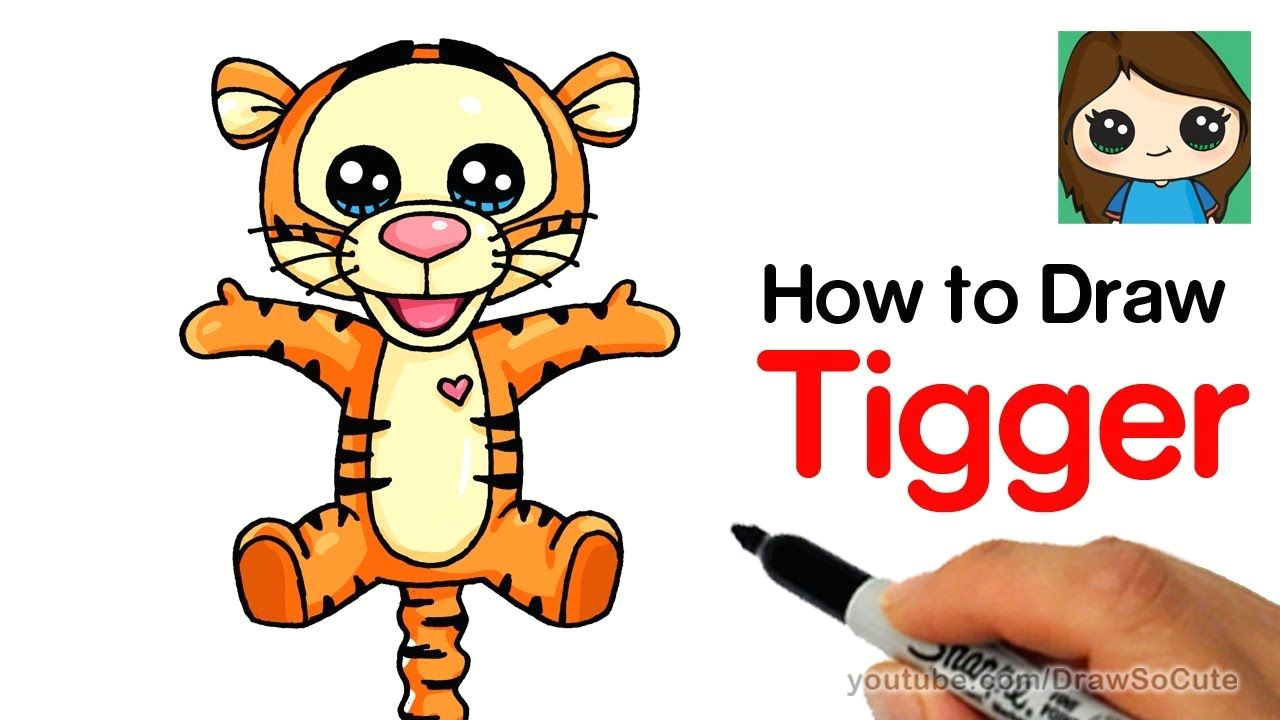 how to draw tigger easy winnie the pooh