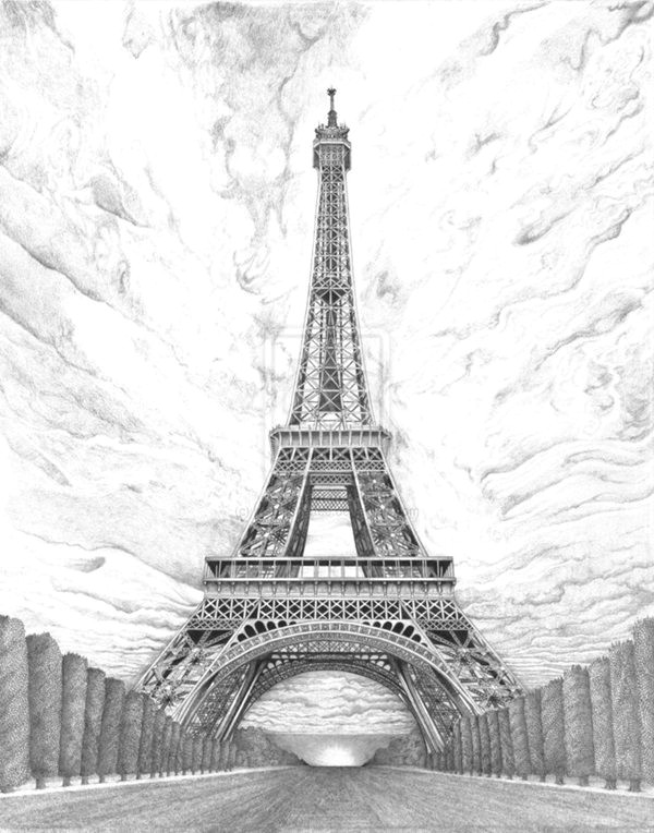 eiffel tower drawing and sketches 3