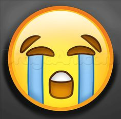 how to draw crying emoji