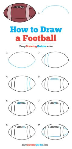 how to draw a football really easy drawing tutorial drawing tutorials for kids