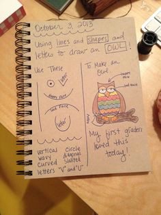 1st grade art projects a an art teacher s journal owl drawing lesson using lines shapes and letters