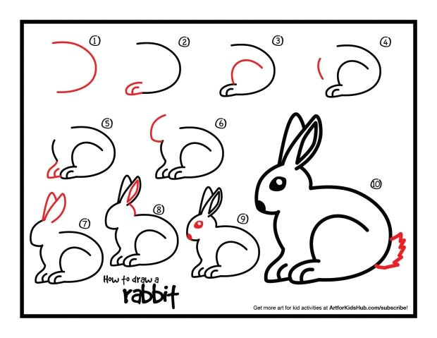 super simple lesson on how to draw a rabbit for kids watch the short video and download the free printable