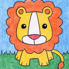 draw a baby lion drawing tutorials for kids drawing for kids painting for kids