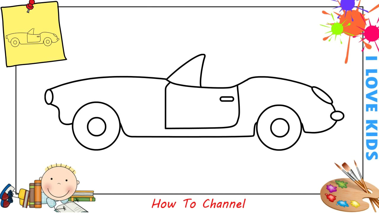 how to draw a car easy slowly step by step for kids beginners children 8