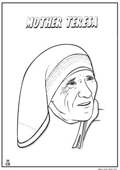 famous people coloring pages mother teresa 01