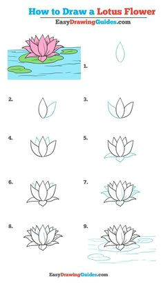 how to draw a lotus flower really easy drawing tutorial