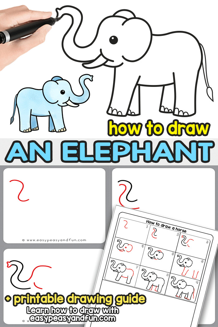 how to draw an elephant a step by step elephant drawing tutorial and directed