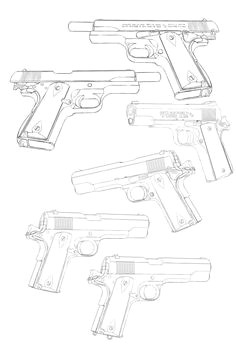 armes a feu guns a melyk concept weapons hand guns how to draw