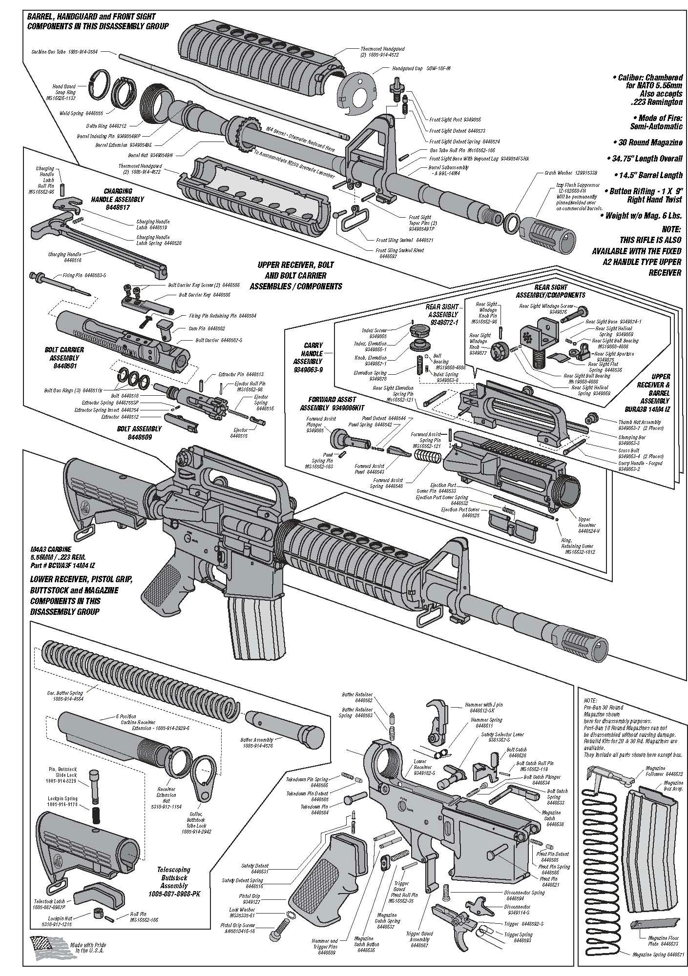 ar schematic handgun firearms tactical rifles revolvers shotguns m16 rifle