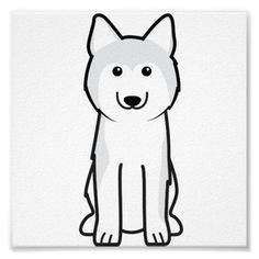 siberian husky dog cartoon poster