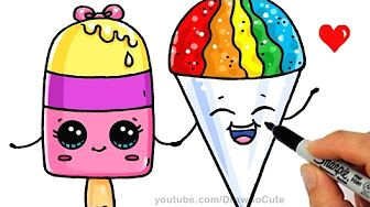 how to draw an ice cream cute easy como dibujar un helado kawaii youtube