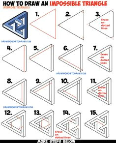 how to draw an impossible triangle penrose triangle that looks woven in a celtic style easy step by step drawing tutorial
