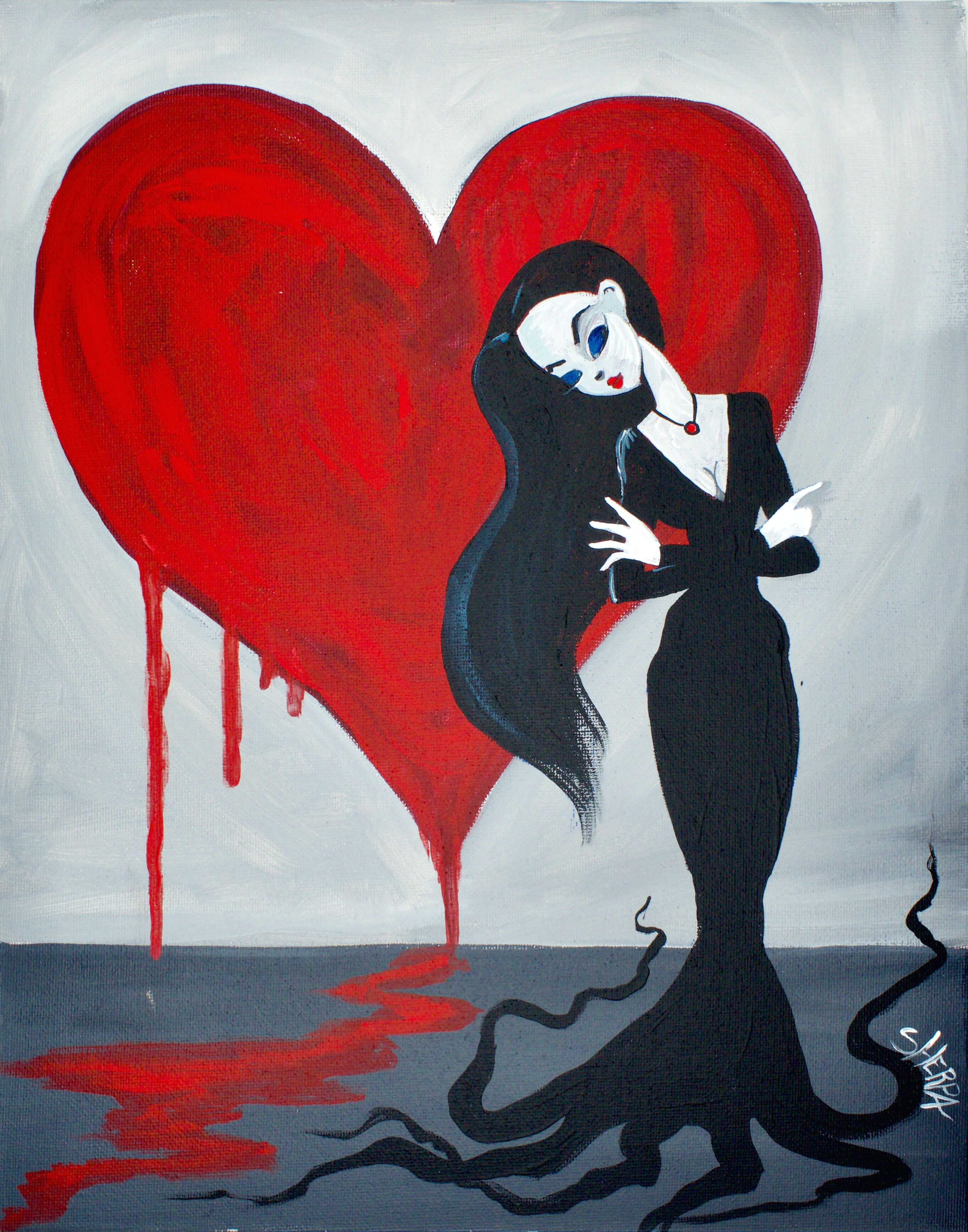 Easy Drawings In Paint Beginners Learn to Paint Full Acrylic Art Lesson Of Morticia Addams