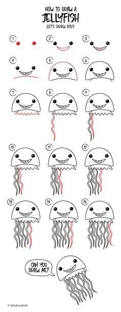 how to draw a jellyfish easy drawing step by step perfect for kids