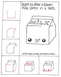 how to draw a kawaii milk carton step by step doodle drawings kawaii drawings