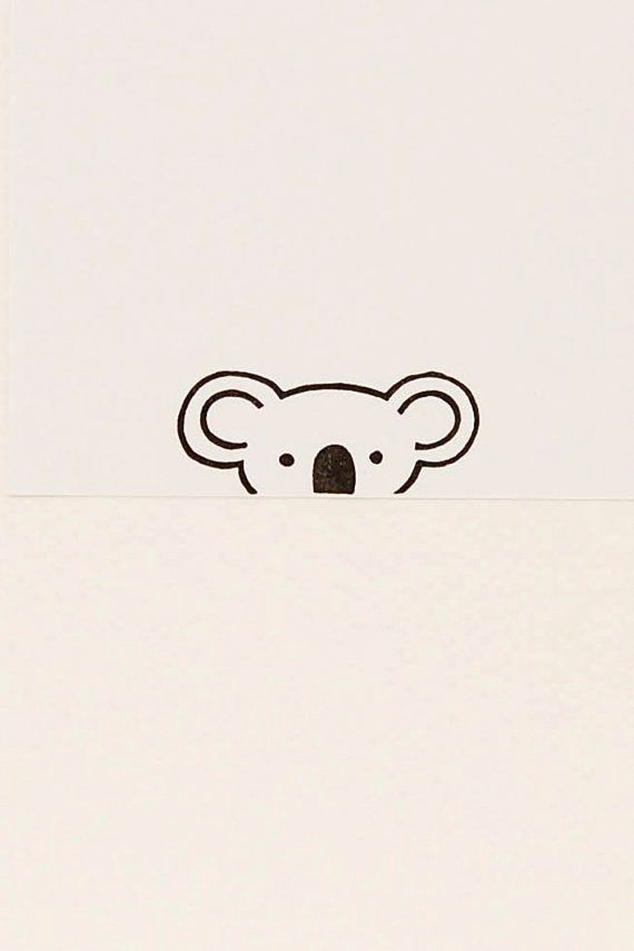 a friendly koala peek a boo stamp non mounted hand carved simple rubber stamp funny animal stamp