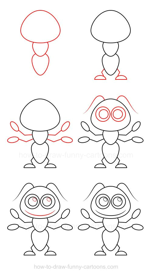 learn how to draw an ant mostly made from circles and simple shapes