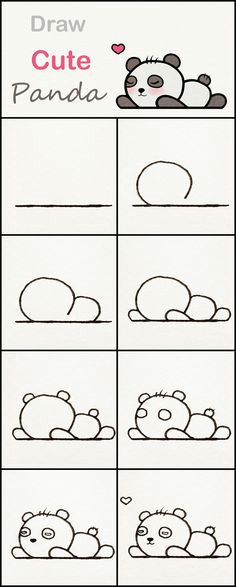 how to draw a cute panda step by step art for kids