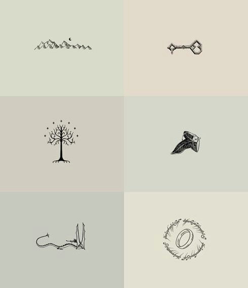 lotr tattoos for my brother tolkien minimalist drawings really want one or two of these on my body