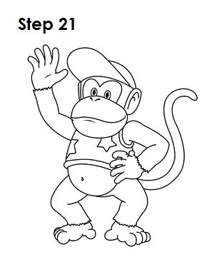 how to draw diddy kong cartoon drawing tutorial cartoon drawings diddy kong learn